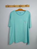 T-shirt Ralph Lauren Bleu Ciel Logo Brodé Rose Taille 2XL Homme