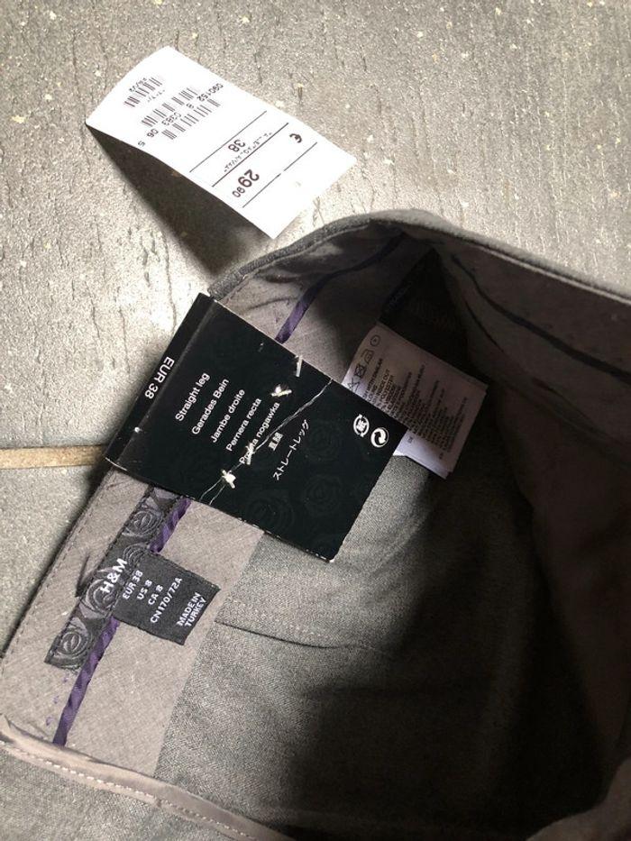 Neuf Pantalon droit fluide h&m gris 38 - photo numéro 6