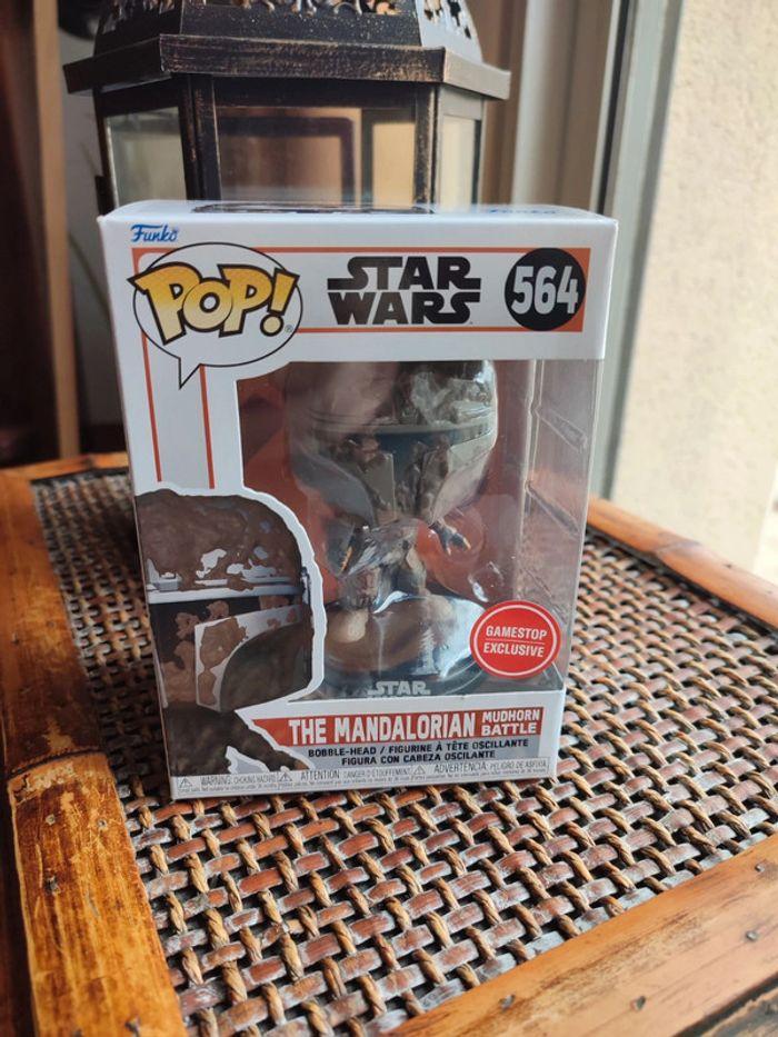 Star wars the mandalorian mudhorn battle 564 funko pop gamestop exclusive bobble head - photo numéro 1