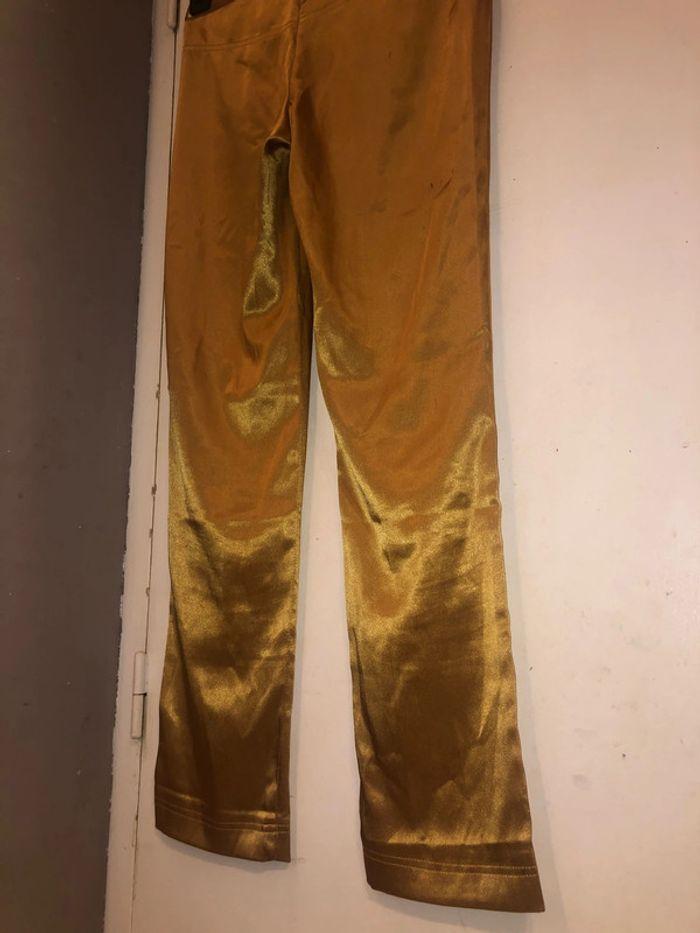 Pantalon tailleur doré soie 34 - photo numéro 3