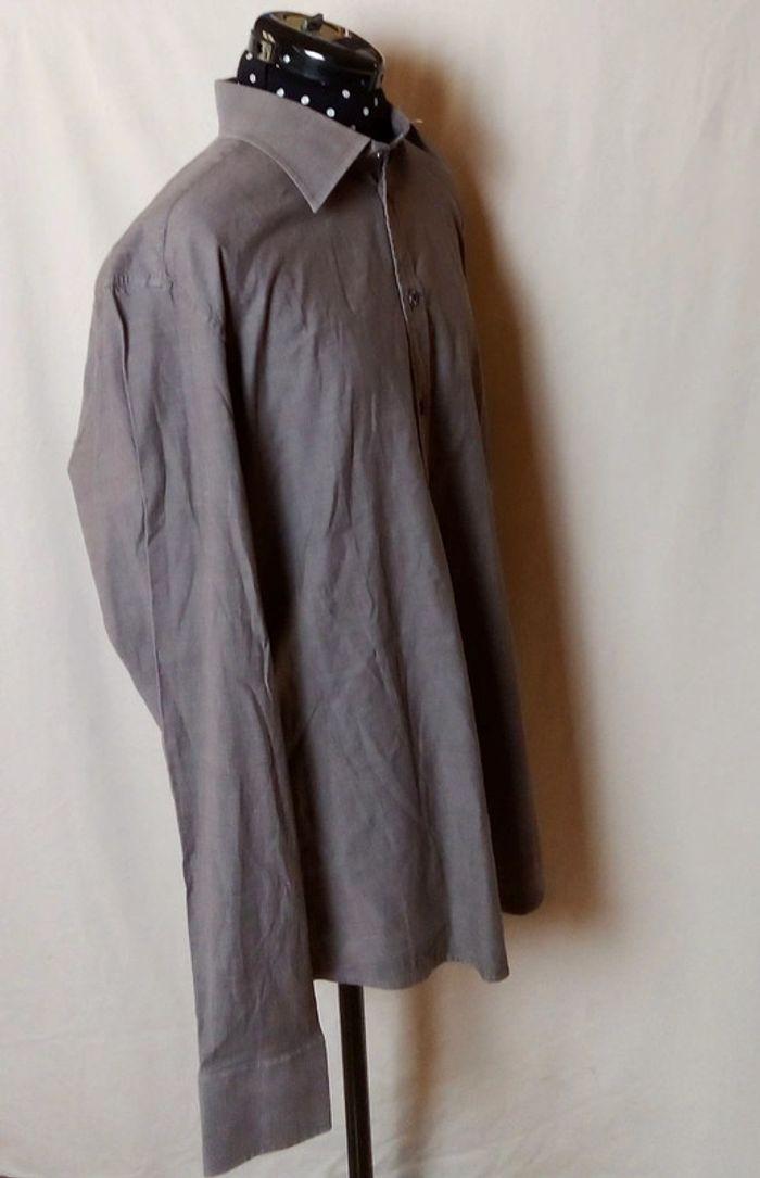 Chemise unie manches longues Façonnable gris foncé taille XL - photo numéro 3