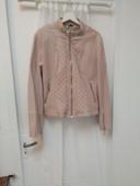 Veste cuir rose