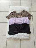 Top été original style tee shirt multicolore femme taille 40 , L 💜