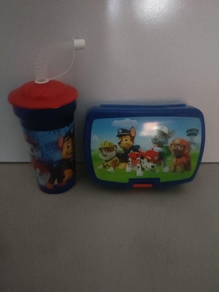 Gobelet à paille+ boîte à goûter paw patrol - photo numéro 2