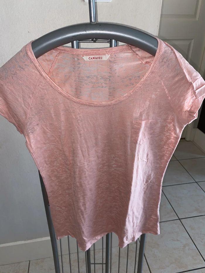 Teeshirt pailleté rosé - photo numéro 1