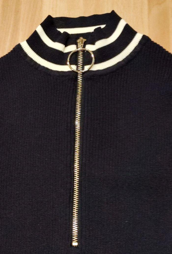 Pull col montant zippé marine Maje t.40/L t.3 - photo numéro 2