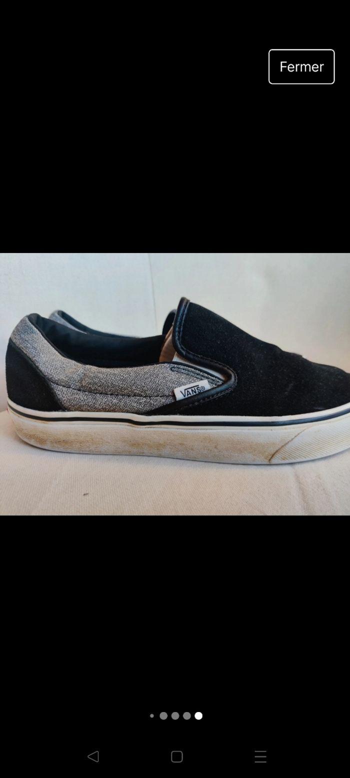 Van's slip on noir gris chiné velours 39 25cm 8,5 US - photo numéro 9