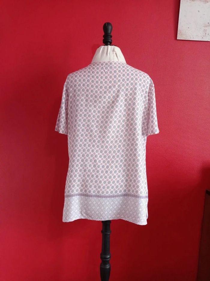 Blouse Damart taille 44 blanche à motifs - photo numéro 3