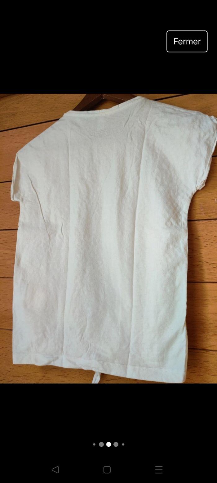 T-shirt blanc broderie nœud Okaïdi 12 ans oversized - photo numéro 5