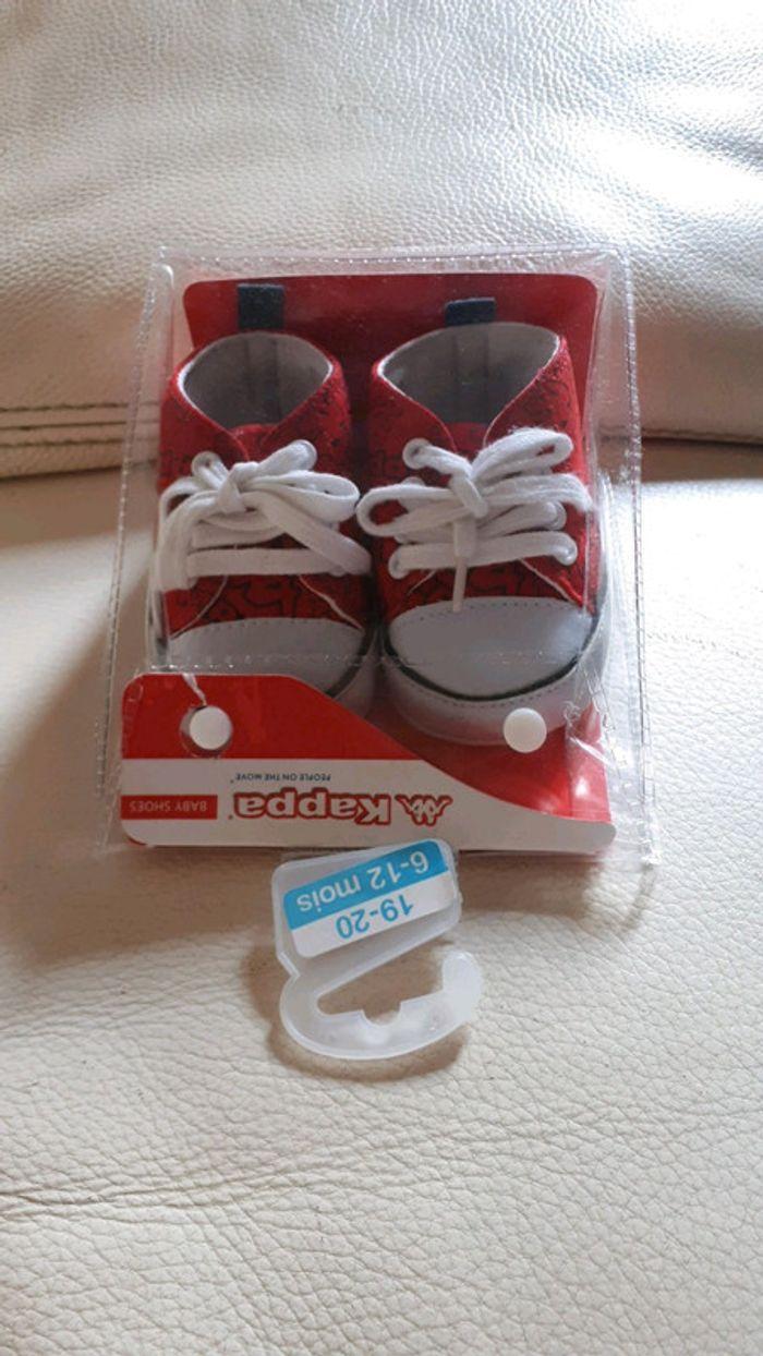 Chaussures rouges en toile pour bébé Kappa - photo numéro 1