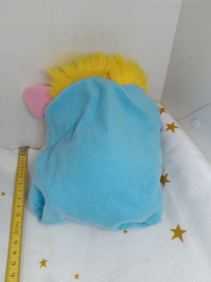 1986 Peluche doudou popples vintage pyjama mini petit bleu jaune rose puffball mattel pom - photo numéro 12