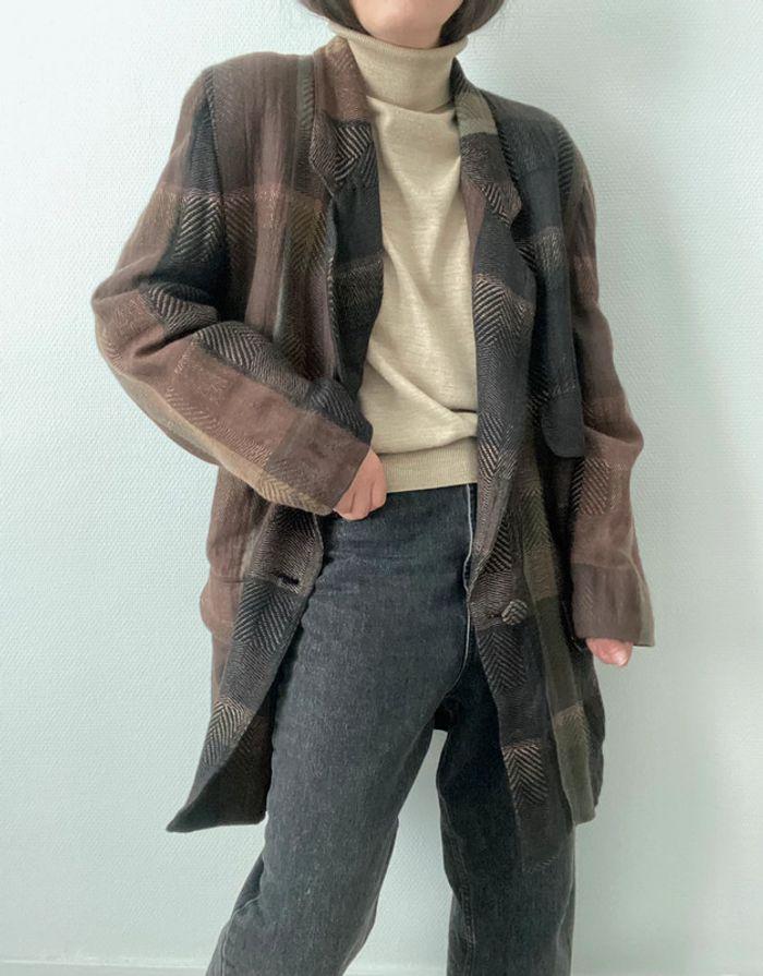 Oversized blazer mi long style retro - photo numéro 12