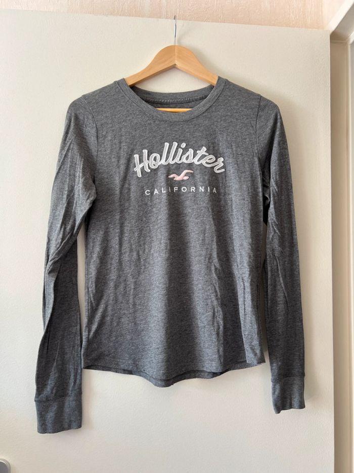 Tee-shirts hollister gris - photo numéro 1