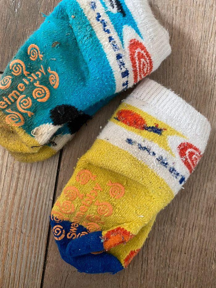 Lot de 2 paires de chaussettes antidérapantes mebby escargot et panda - photo numéro 2