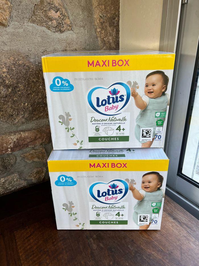 Lot 2 cartons Lotus Baby Taille 4+ : 140 Couches - photo numéro 3