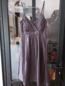 Robe en soie violet / gris Taille 36