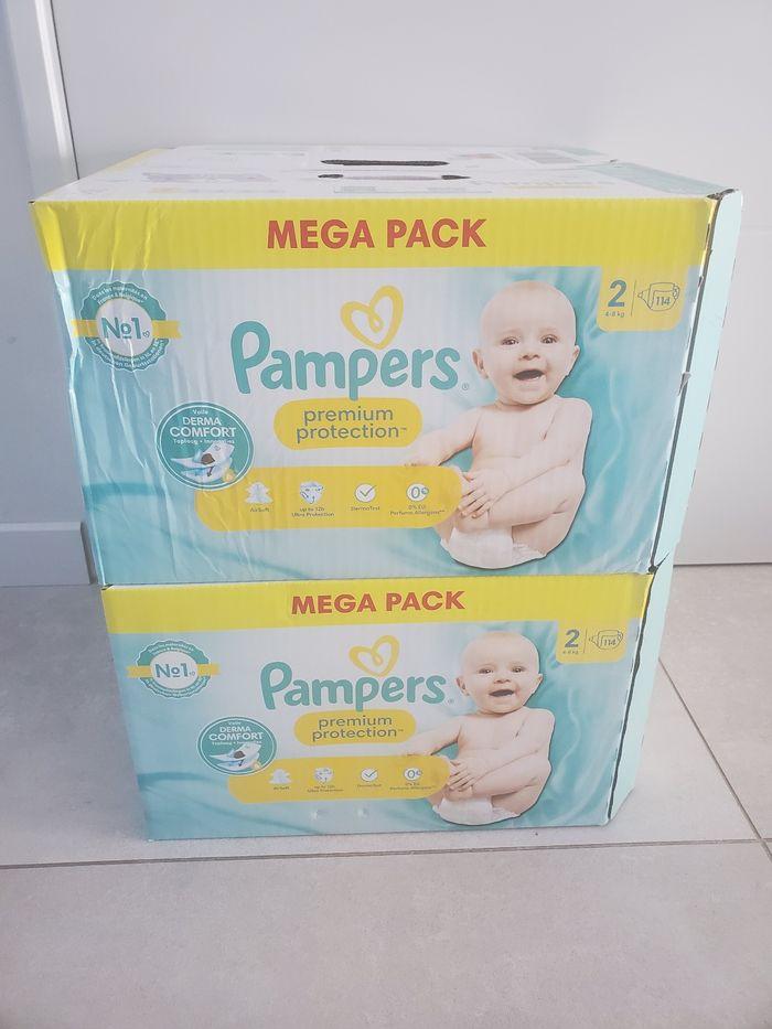 Lot de 2 cartons de couches PAMPERS premium protection taille 2 - photo numéro 1