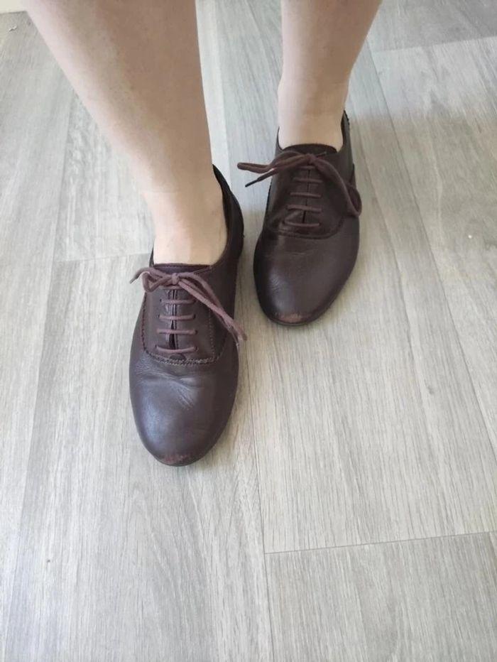 Derbies cuir mat bordeaux - photo numéro 4