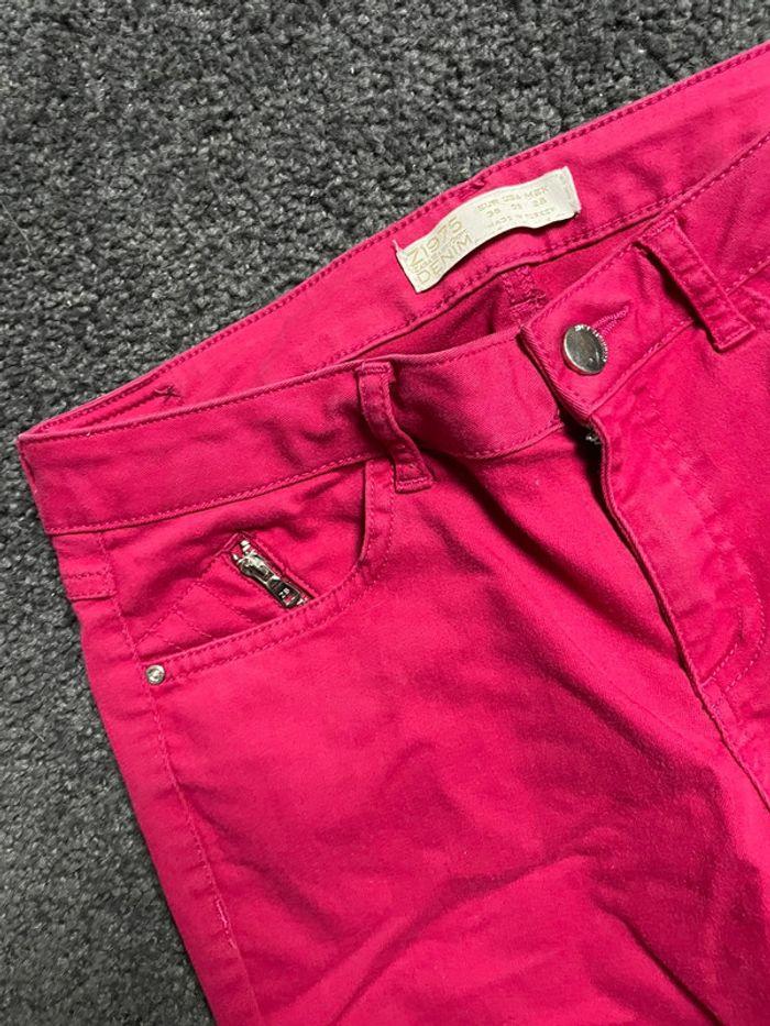 Pantalon slim fushia taille 38 Zara - photo numéro 3