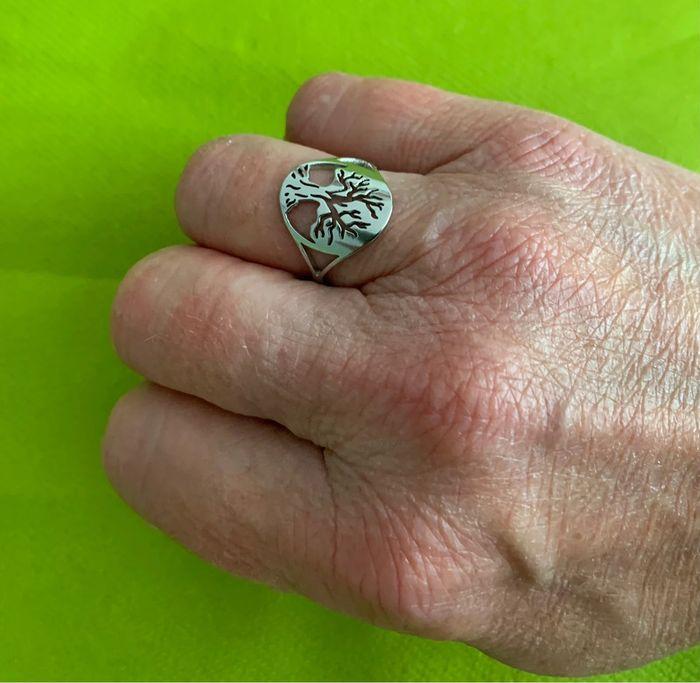 Bague porte bonheur arbre de vie en acier inoxydable argenté taille 52/53 - photo numéro 5