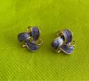 Boucles d’oreilles torsadées violettes en alliage doré