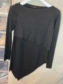 blouse noir asymétrique zara