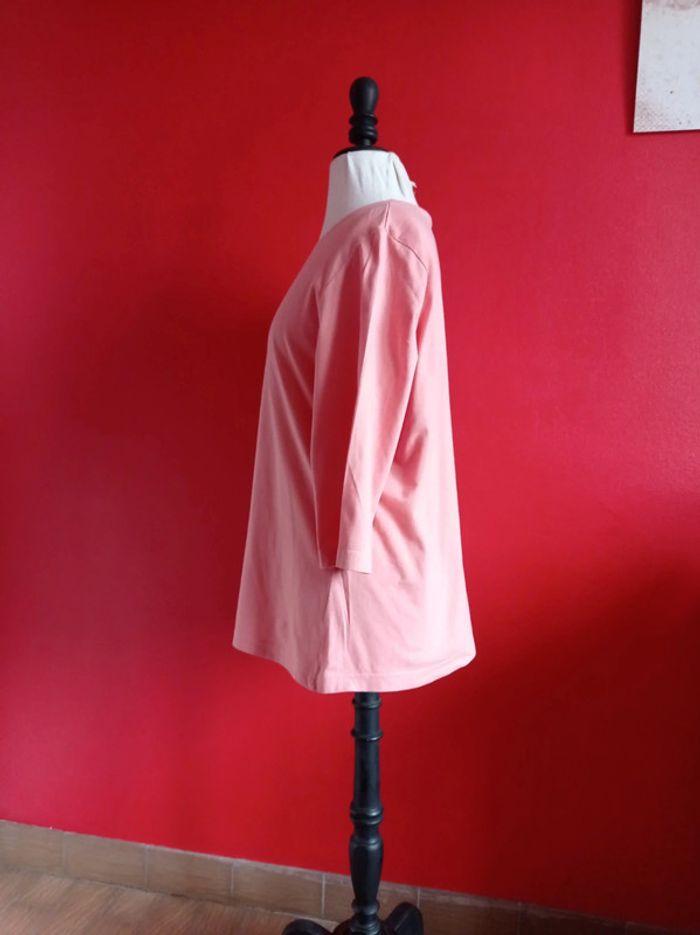 Tee-shirt manches 3/4 Taille 46 coton rose - photo numéro 5