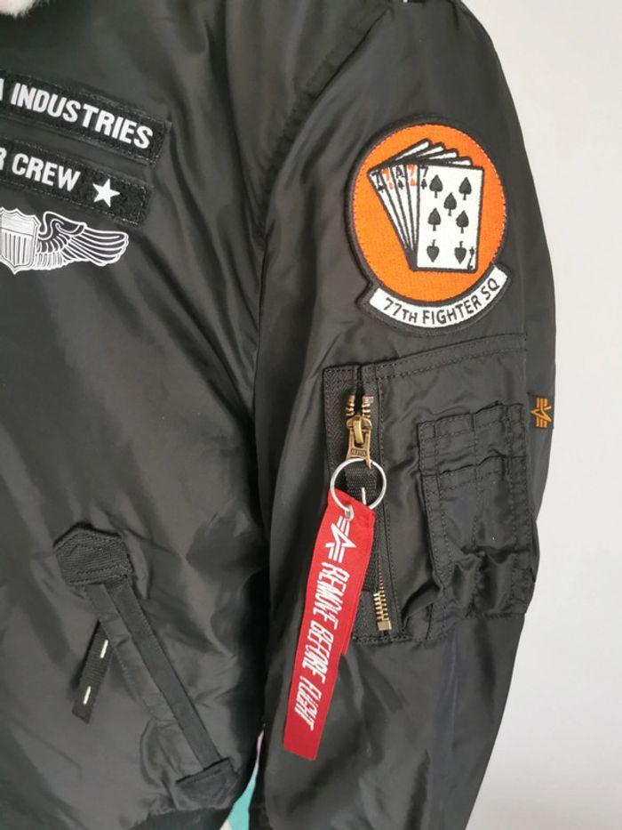 Veste noire blouson aviateur Alpha Industries Injector III Air Force Taille XL - photo numéro 3