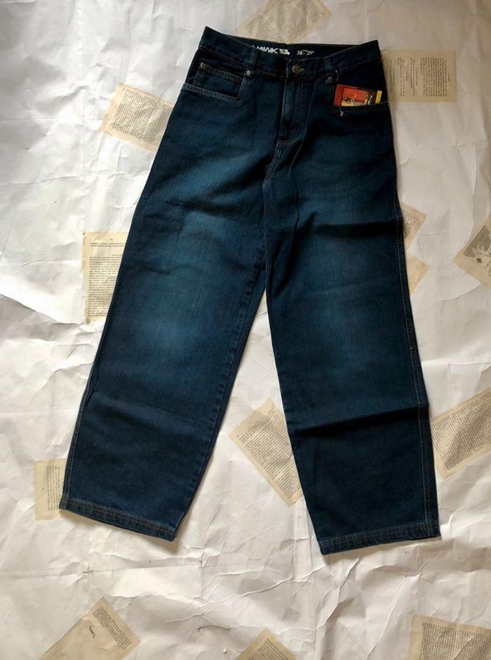 Pantalon carpenter en jean coupe skater baggy Hawk brodé y2k 100% coton taille 29US #18 - photo numéro 4