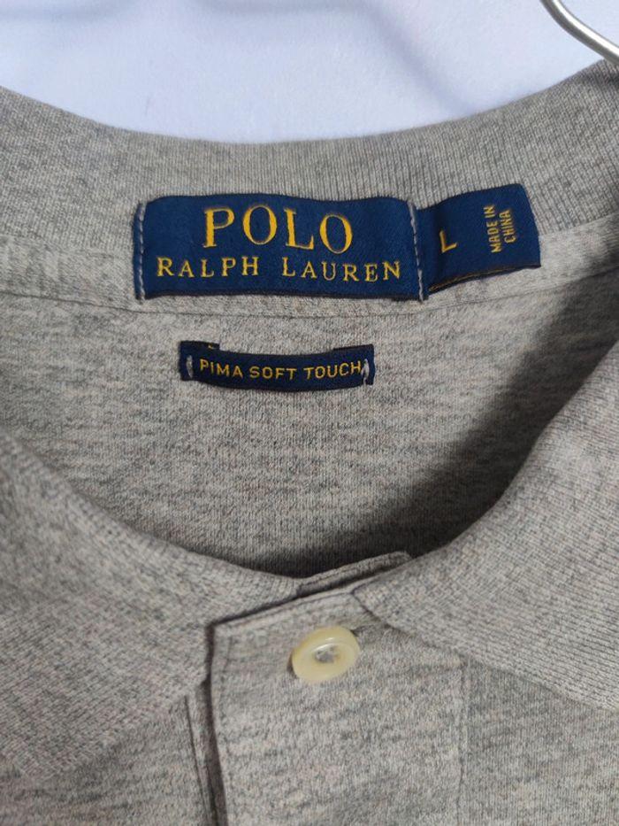 Polo Ralph Lauren Gris Chiné Taille L Homme Logo Brodé multicolore - photo numéro 4