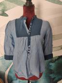 Blouse chemise bleue