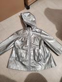 🌴 Manteau parkas à capuche argentée fille taille 3 ans