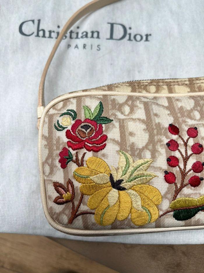 Sac Christian Dior vintage monogramme et brodé fleurs - photo numéro 3