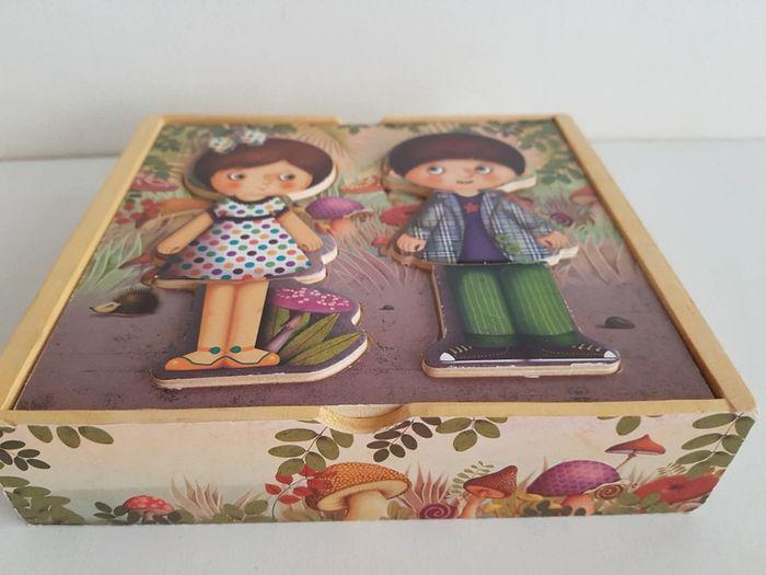 Coffret puzzle Je m'habille en bois fille et garçon - photo numéro 8