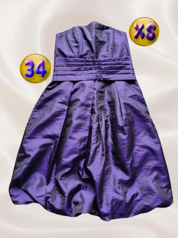 Robe de soirée Taille XS 34 bustier violet à reflets - photo numéro 1