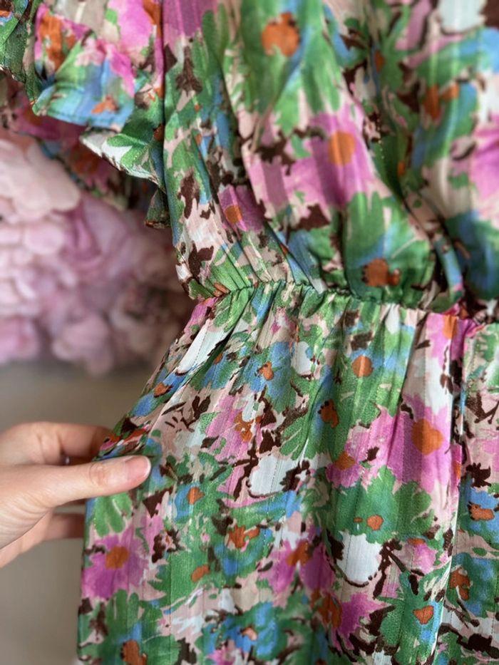 Robe légère t36 à imprimé fleuri rose et vert - Cerise Blue - photo numéro 6