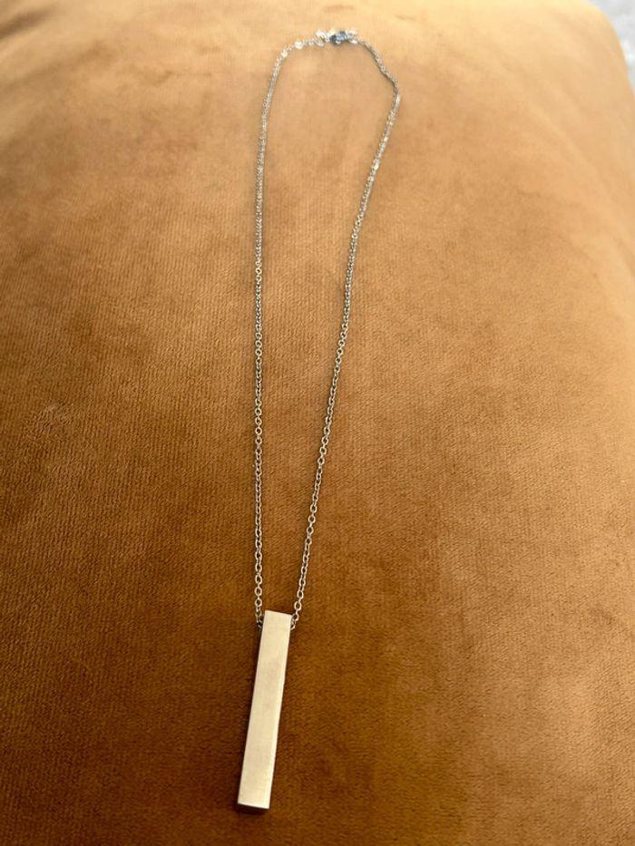 Collier  avec pendentif Bar Mixte ( peut se graver ) - photo numéro 3