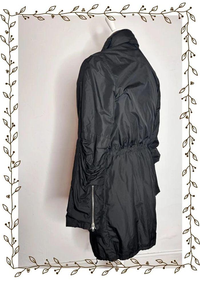 Superbe parka longue noire drapée satinée Sinequanone - photo numéro 6