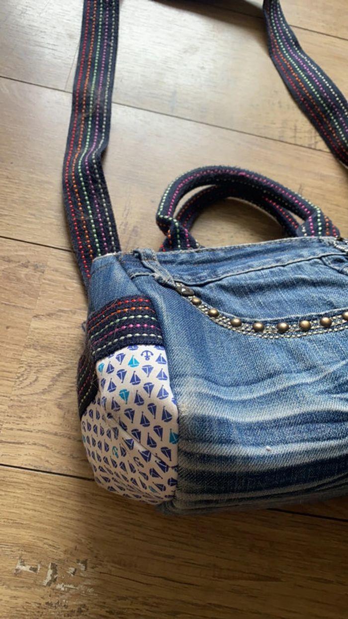 Sac y2k en jean et tissu fait à partir d’un vrai pantalon - photo numéro 4