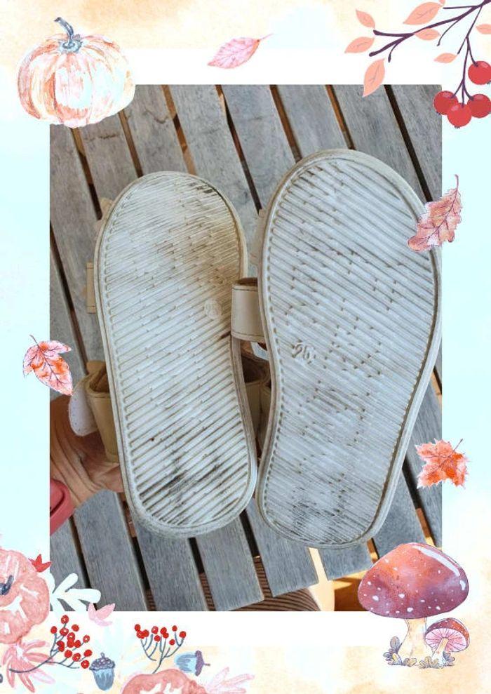 Sandales blanches fleurs roses scratch fille taille 25 - photo numéro 4