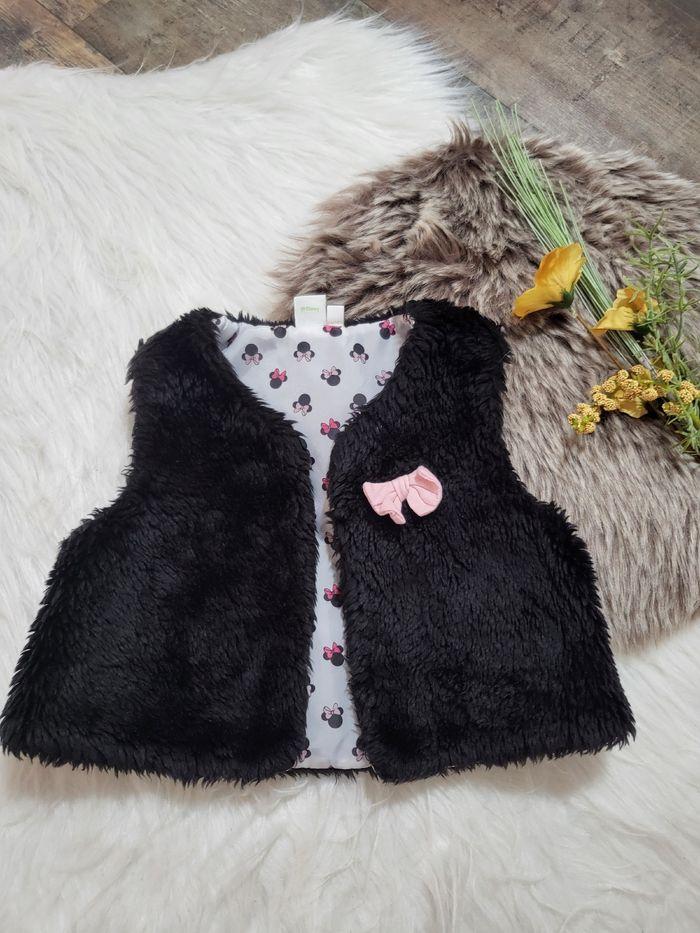 Gilet sans manche hiver tout doux bébé fille taille 12 mois disney minnie - photo numéro 2