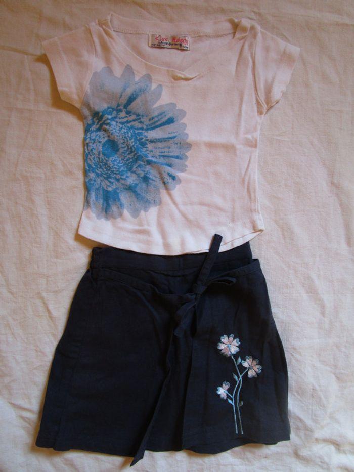 Ensemble Neuf jupe short lin + t-shirt - photo numéro 1