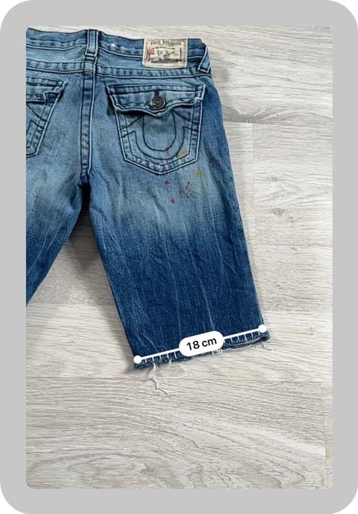 🩳 Short vintage brodé en jean True Religion Bleu Taille XS 🩳 - photo numéro 6