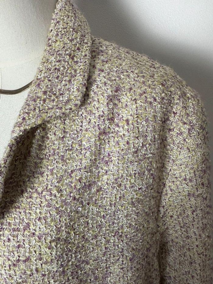 🌸Veste vintage - style tweed violet vert 🌸 - photo numéro 2