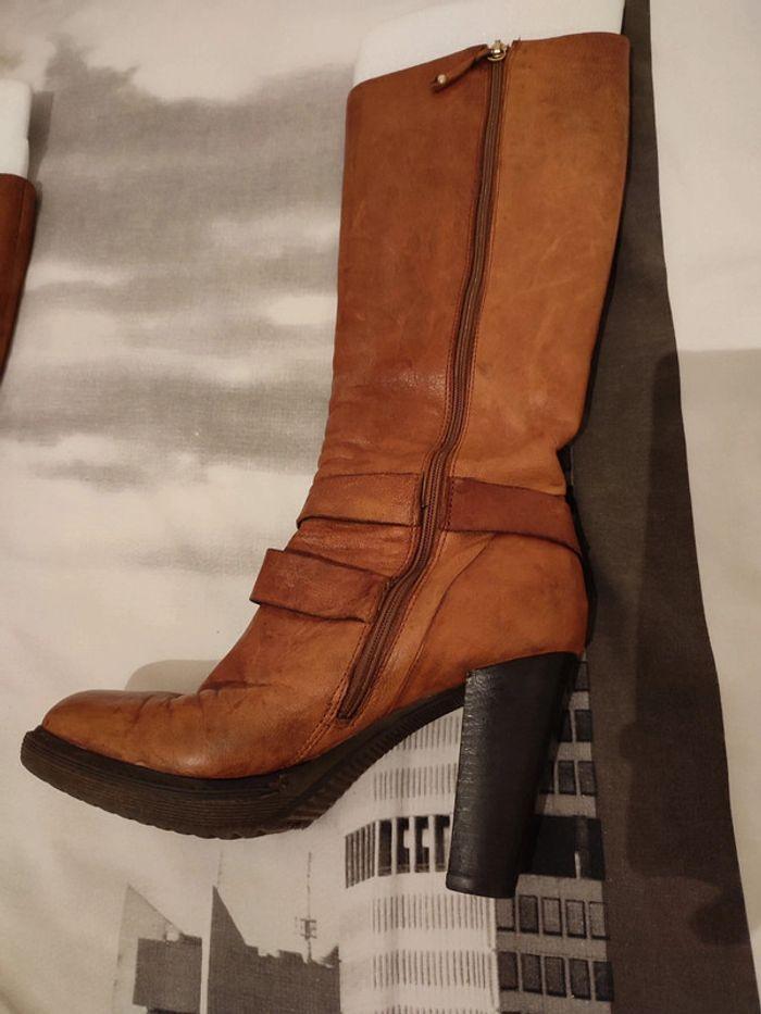 Bottes cuir camel 37 - photo numéro 3