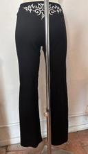 Pantalon vintage noir stretch pat’d’éph brodé taille 36