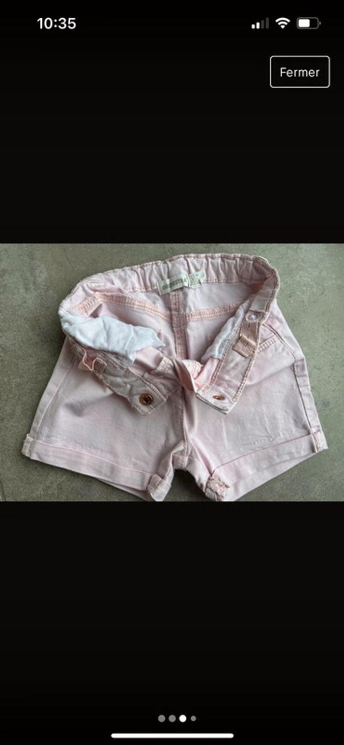 Lot short rose/t-shirt 2ans - photo numéro 4