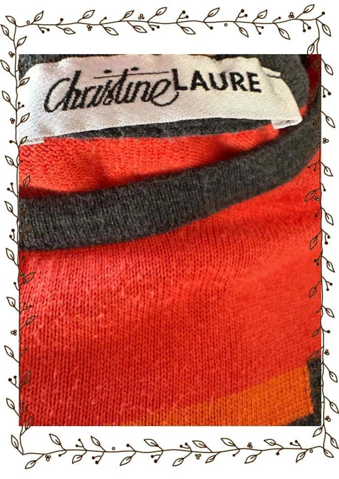 Pull vintage Christine Laure orange et gris Taille 5 - photo numéro 7