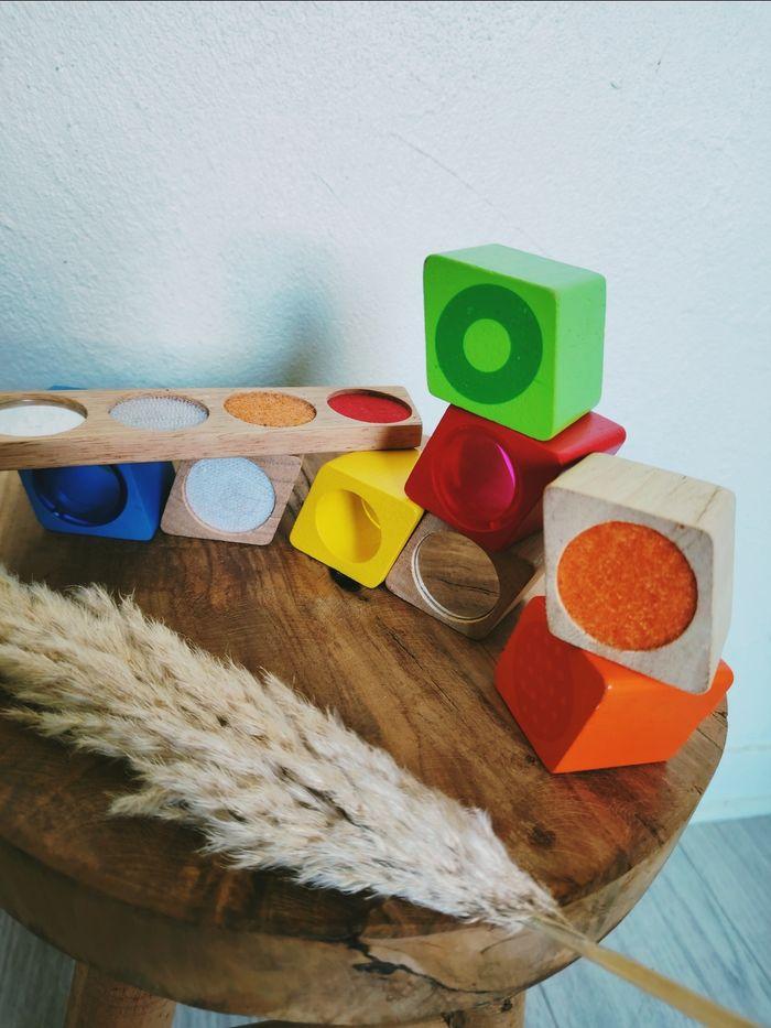 👶Cubes sensoriels et réglette en bois Montessori - photo numéro 3