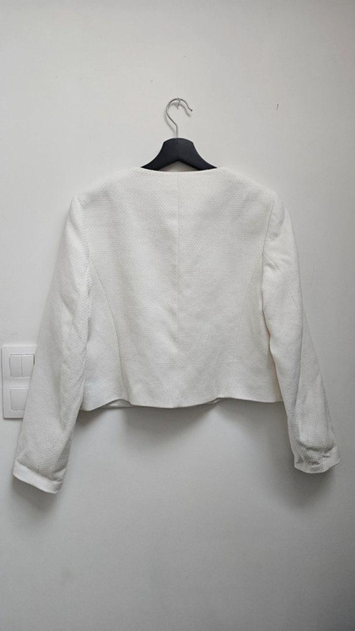 Veste crème tweed blanche Zara - photo numéro 4